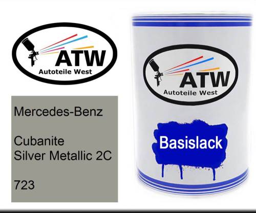 Mercedes-Benz, Cubanite Silver Metallic 2C, 723: 500ml Lackdose, von ATW Autoteile West.